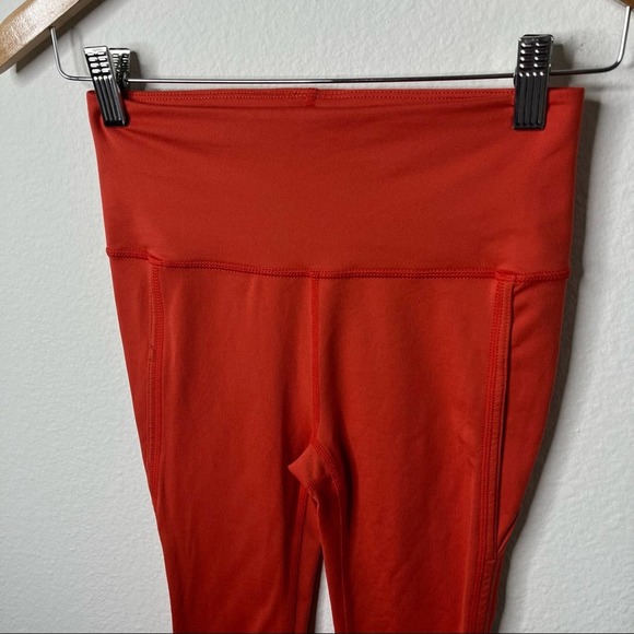 Free People Movement Coral Red Side Cutout High Waist Leggings Active Workout XS - Picture 3 of 10